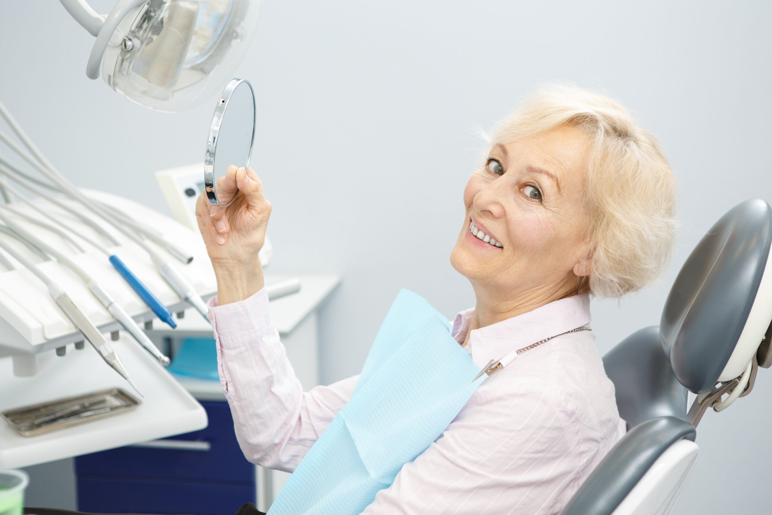 dental implants patient at the dentist.